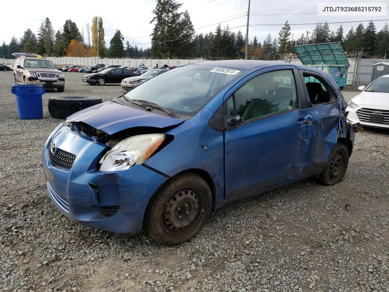 2008 Toyota Yaris VIN: JTDJT923685215792 Lot: 80062974