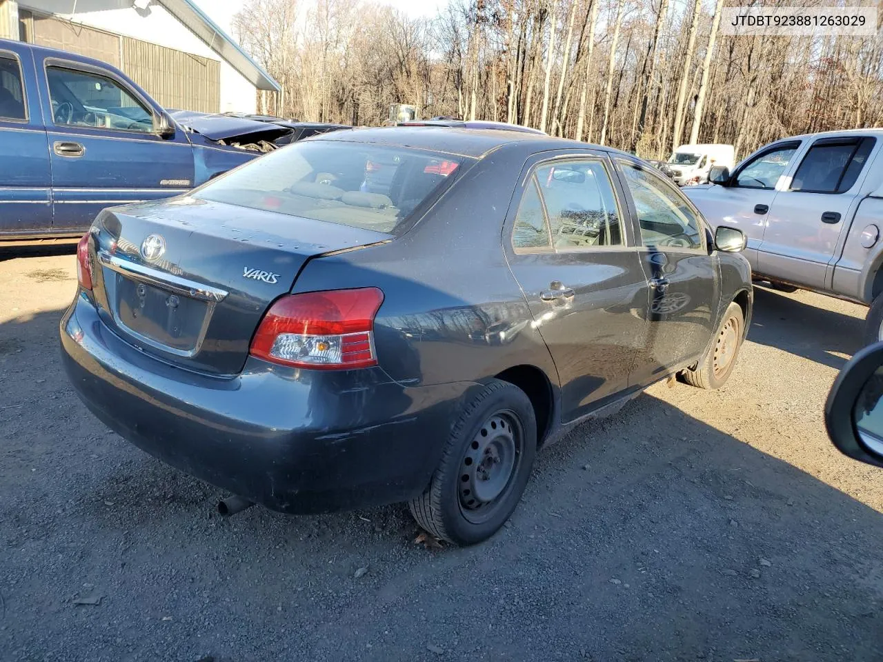 2008 Toyota Yaris VIN: JTDBT923881263029 Lot: 80738084