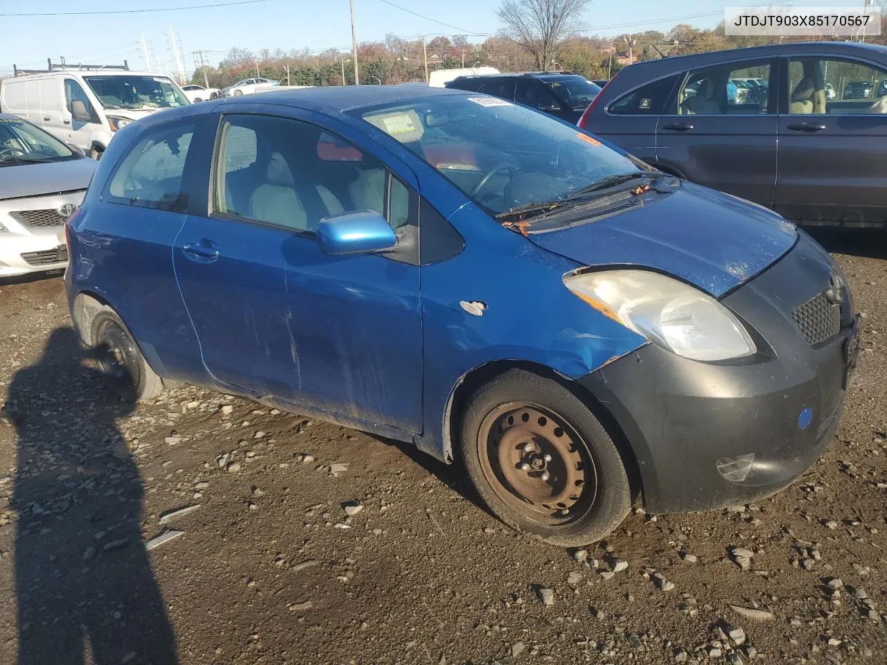 2008 Toyota Yaris VIN: JTDJT903X85170567 Lot: 81970674