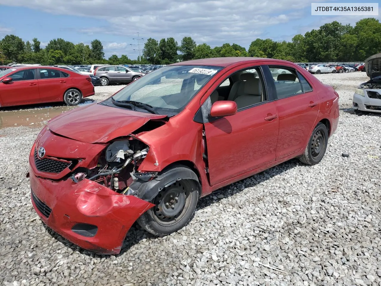 2010 Toyota Yaris VIN: JTDBT4K35A1365381 Lot: 67726134