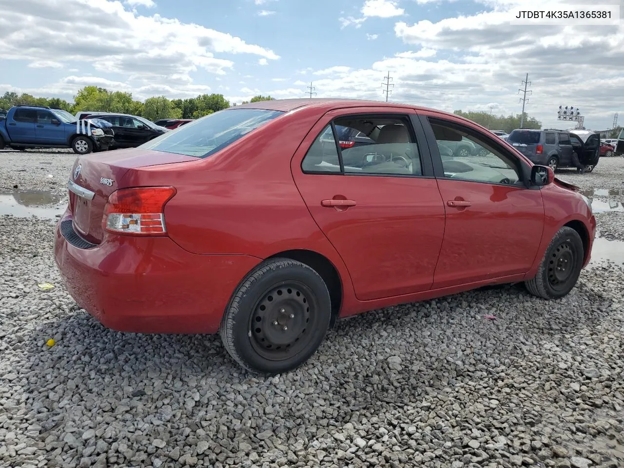 2010 Toyota Yaris VIN: JTDBT4K35A1365381 Lot: 67726134