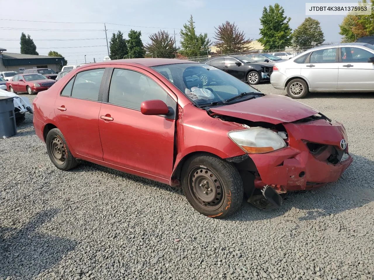 2010 Toyota Yaris VIN: JTDBT4K38A1375953 Lot: 69873014