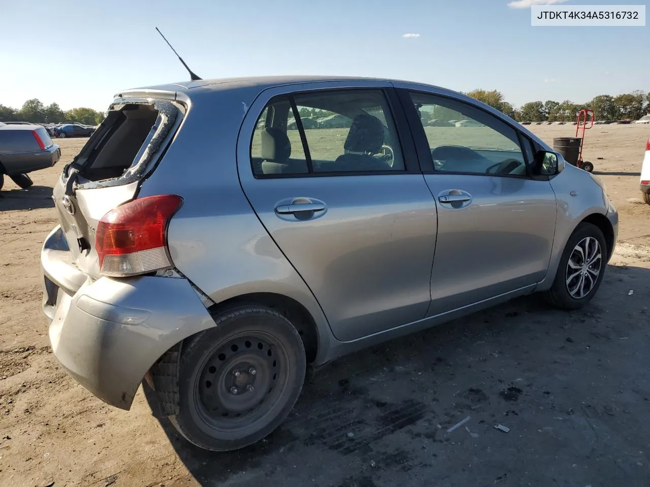 JTDKT4K34A5316732 2010 Toyota Yaris