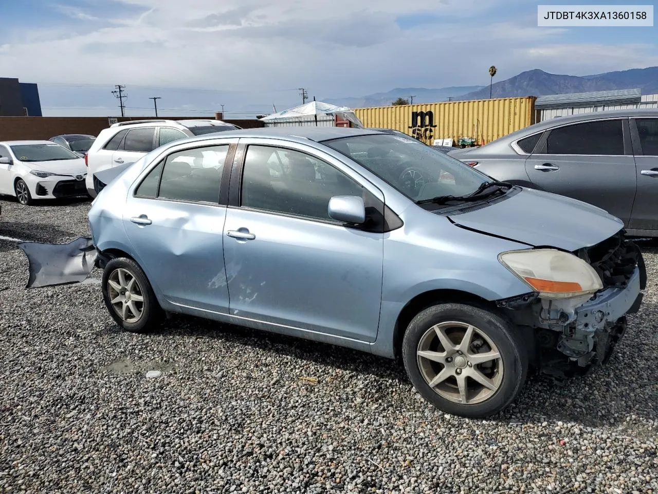 2010 Toyota Yaris VIN: JTDBT4K3XA1360158 Lot: 71858584