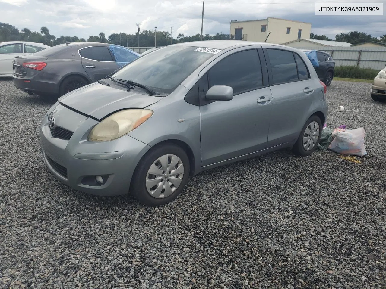 2010 Toyota Yaris VIN: JTDKT4K39A5321909 Lot: 74001244