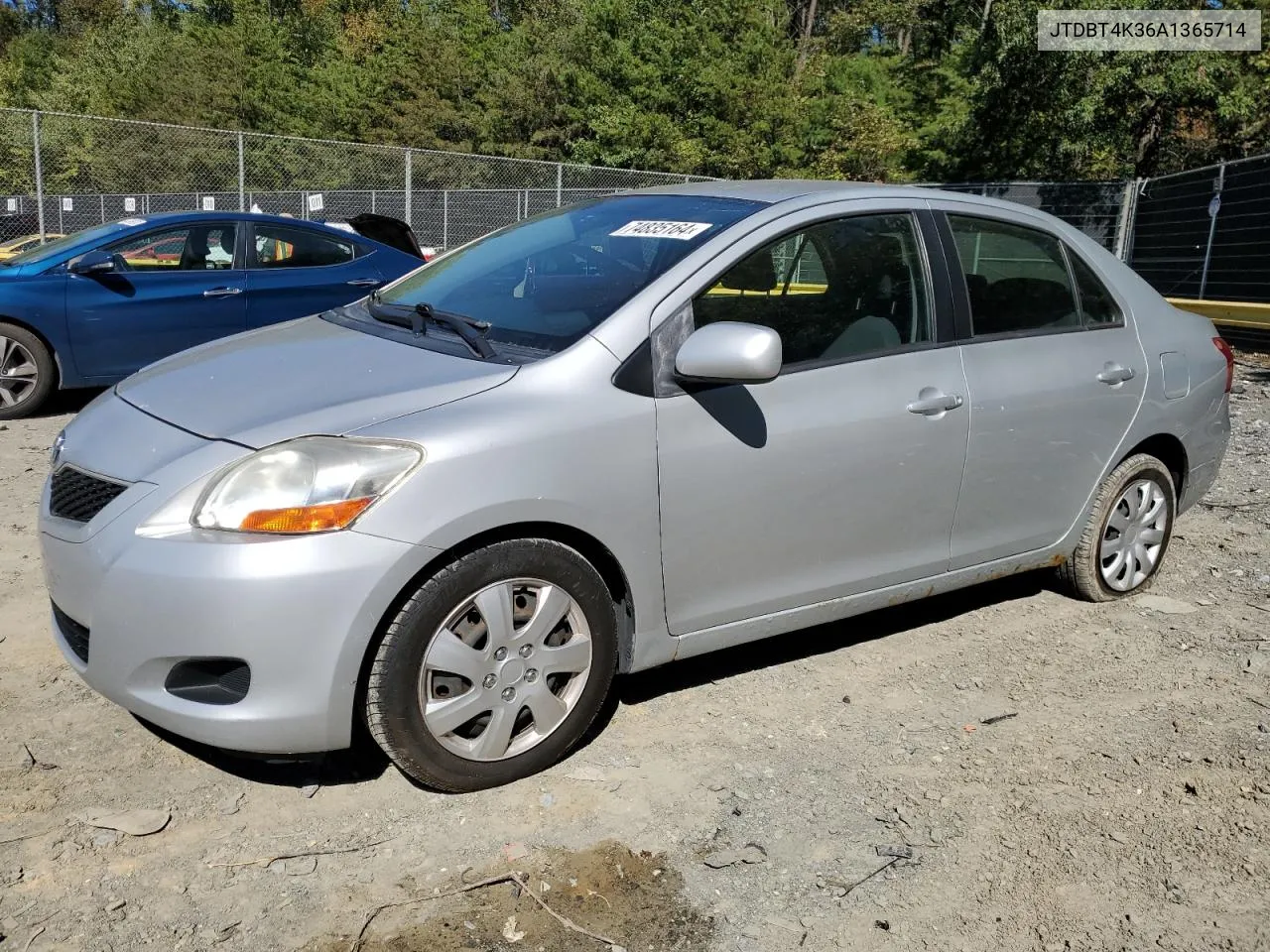 2010 Toyota Yaris VIN: JTDBT4K36A1365714 Lot: 74835164