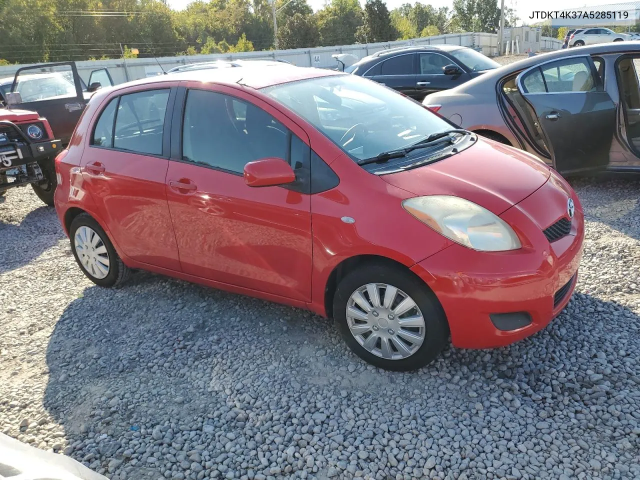 2010 Toyota Yaris VIN: JTDKT4K37A5285119 Lot: 74837554