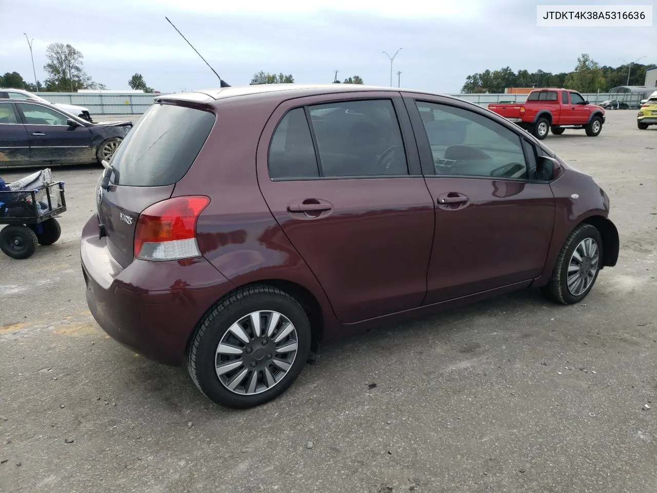 2010 Toyota Yaris VIN: JTDKT4K38A5316636 Lot: 75274804