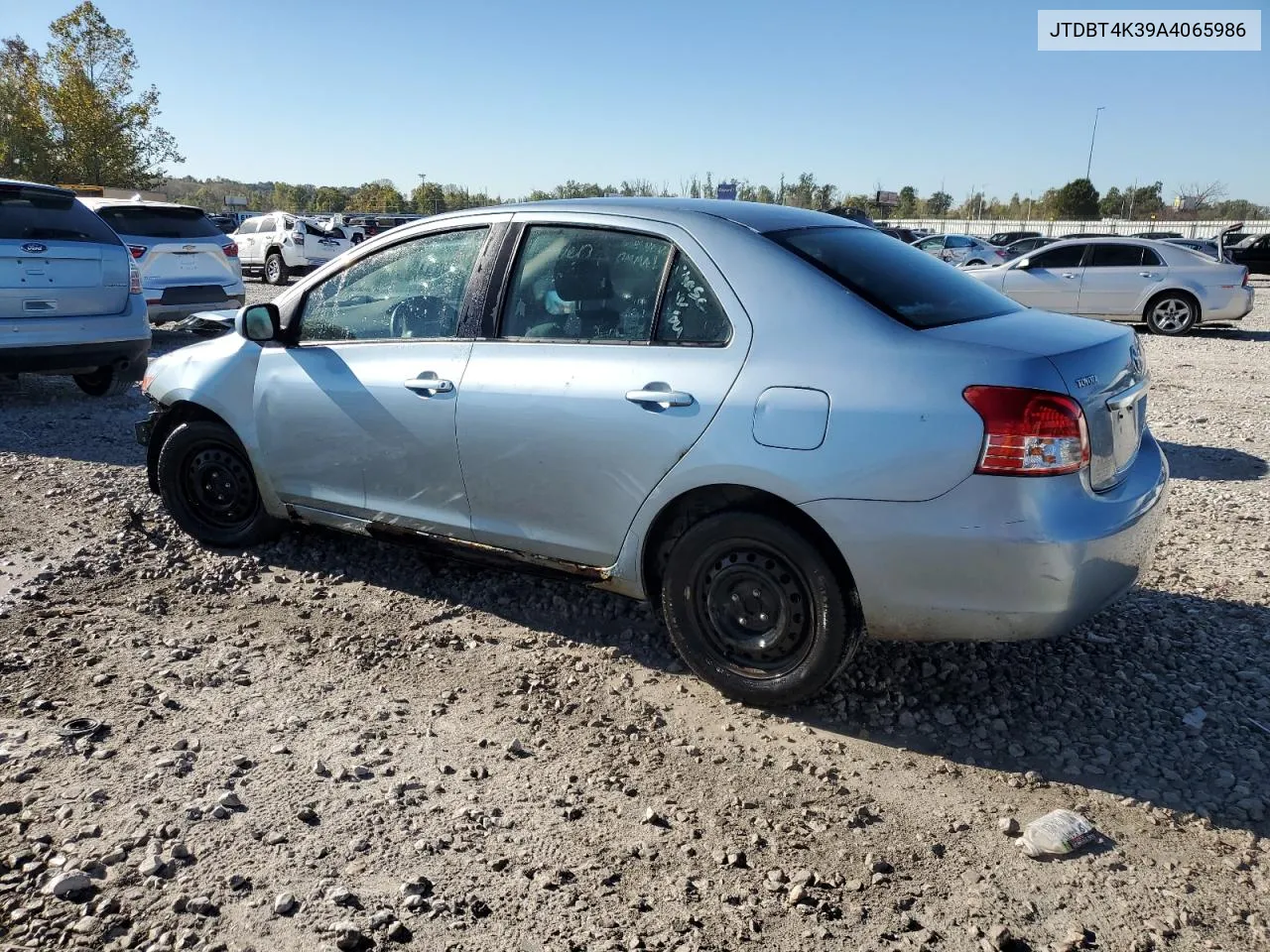 2010 Toyota Yaris VIN: JTDBT4K39A4065986 Lot: 76046994