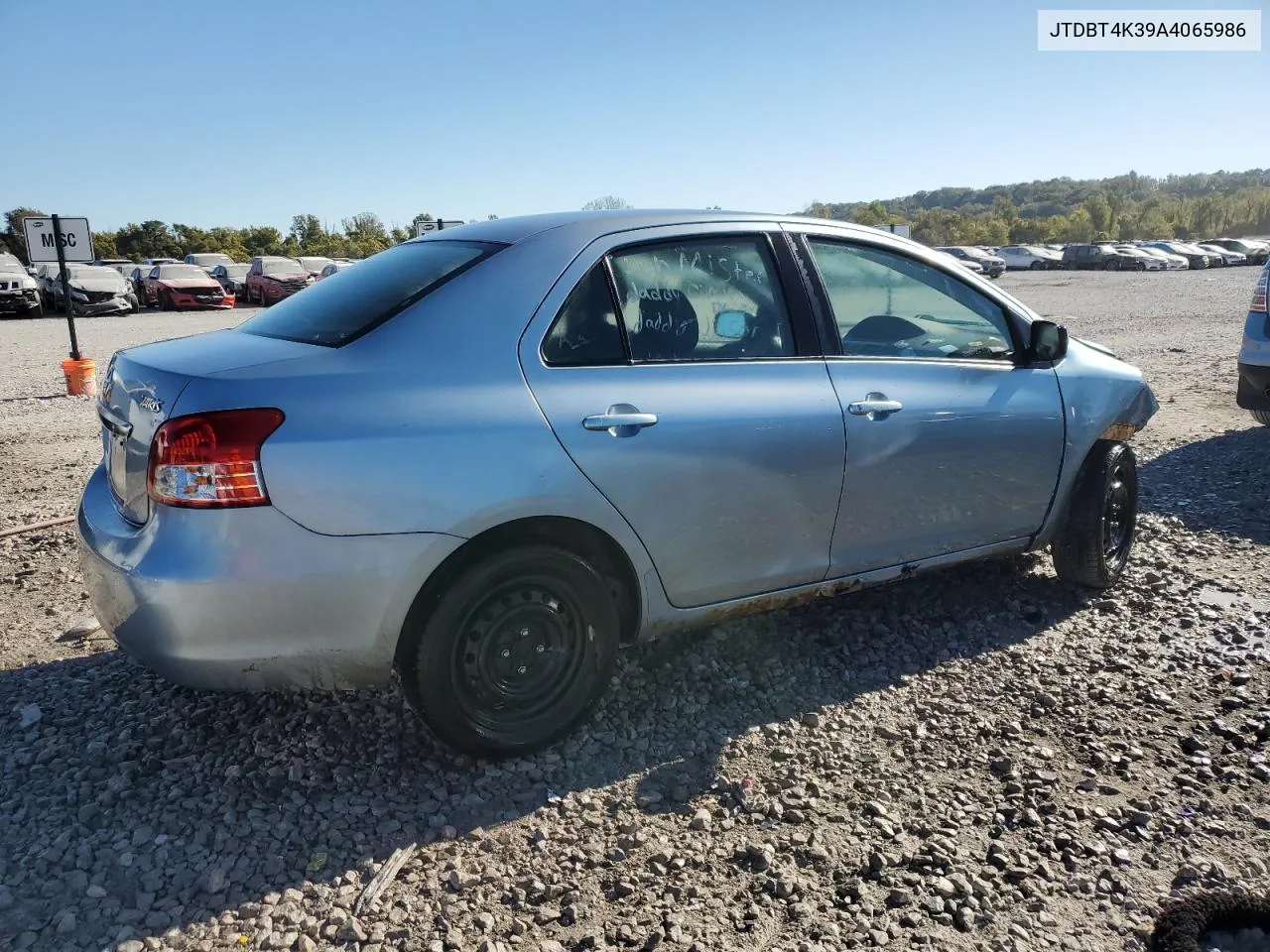 2010 Toyota Yaris VIN: JTDBT4K39A4065986 Lot: 76046994