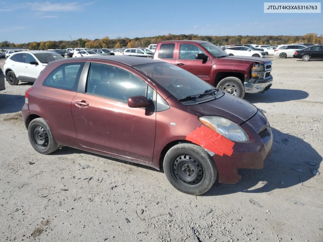 2010 Toyota Yaris VIN: JTDJT4K3XA5316763 Lot: 76338164