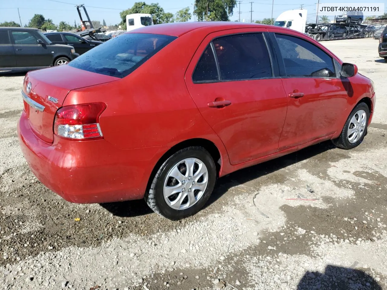 2010 Toyota Yaris VIN: JTDBT4K30A4071191 Lot: 76922684