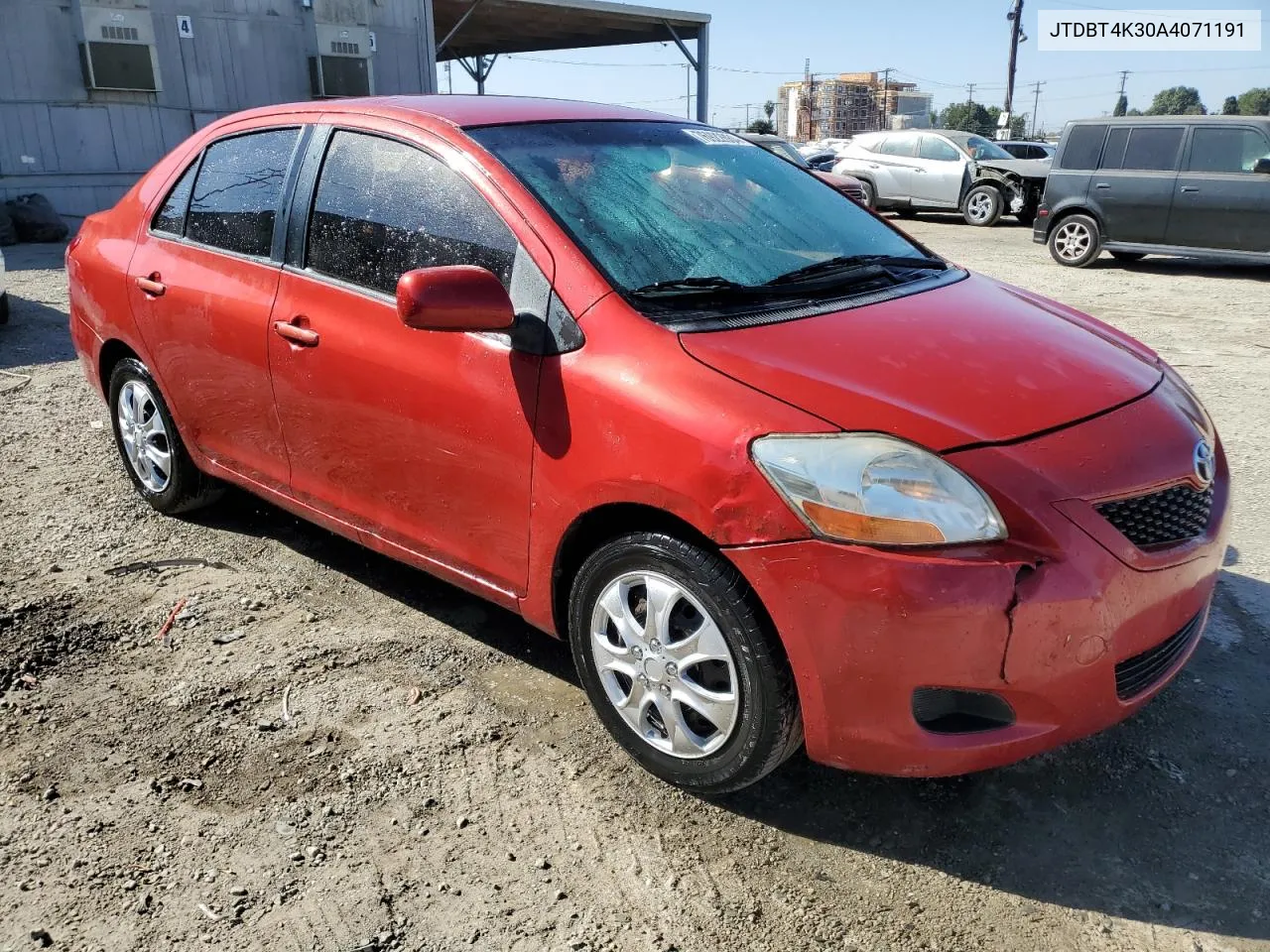 2010 Toyota Yaris VIN: JTDBT4K30A4071191 Lot: 76922684