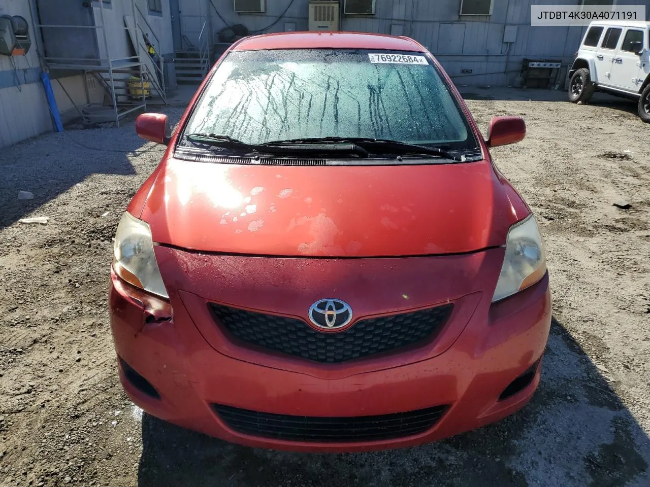 2010 Toyota Yaris VIN: JTDBT4K30A4071191 Lot: 76922684