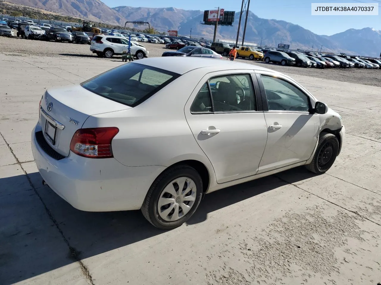 2010 Toyota Yaris VIN: JTDBT4K38A4070337 Lot: 79626814