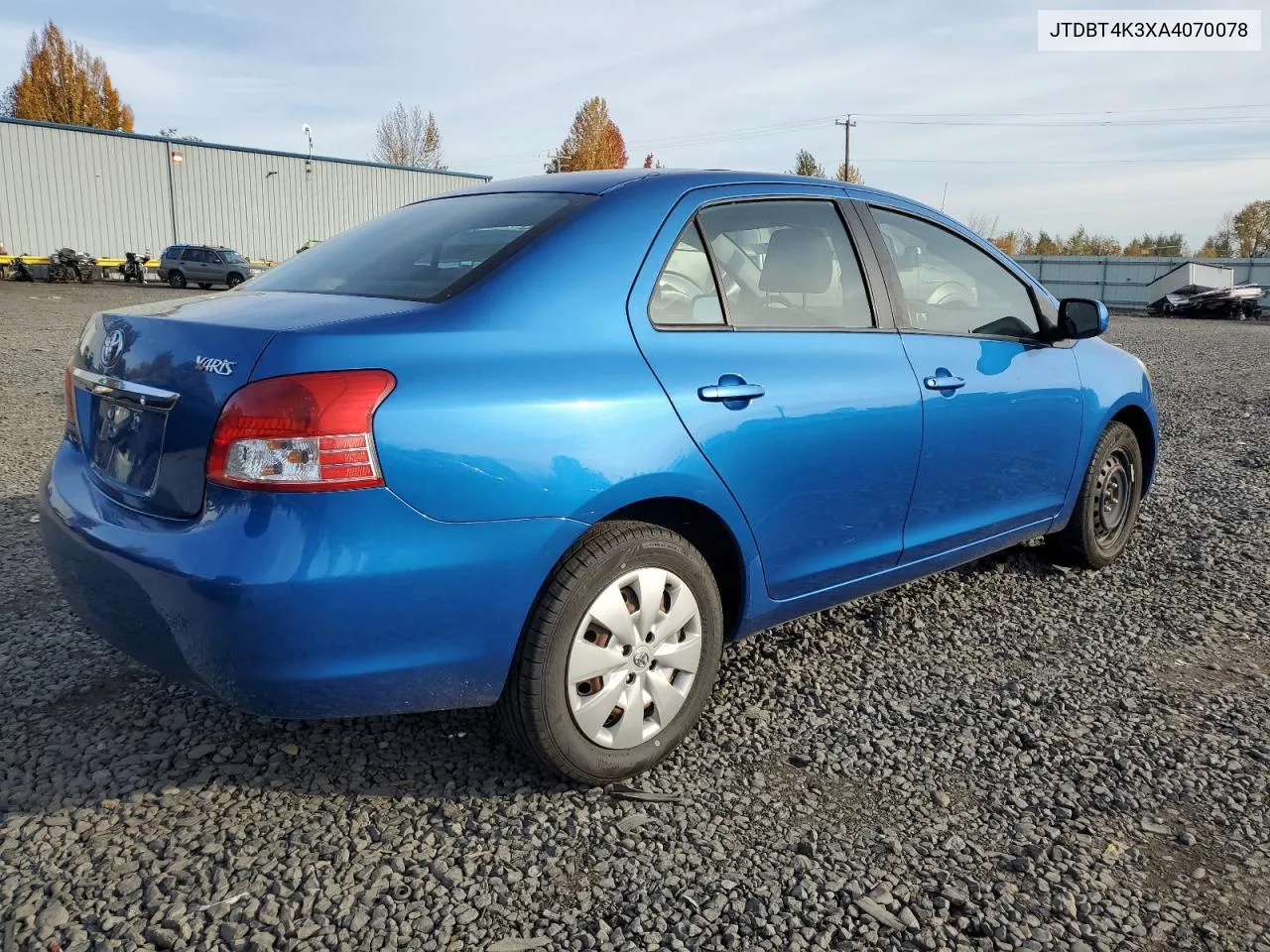 2010 Toyota Yaris VIN: JTDBT4K3XA4070078 Lot: 80172374