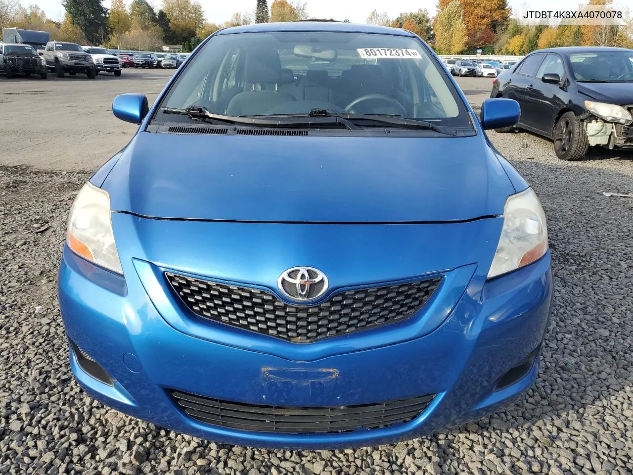 2010 Toyota Yaris VIN: JTDBT4K3XA4070078 Lot: 80172374