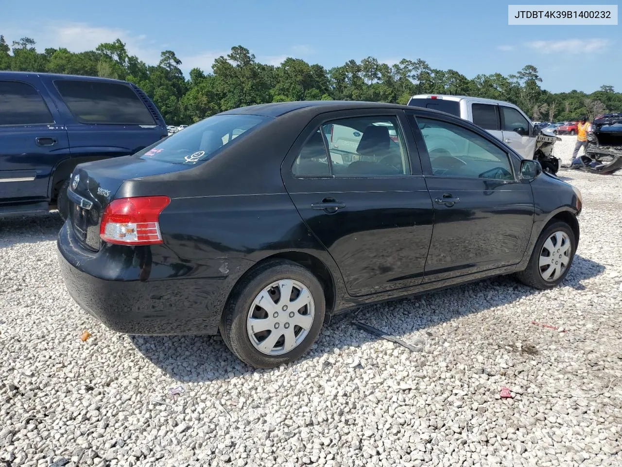 2011 Toyota Yaris VIN: JTDBT4K39B1400232 Lot: 54240604