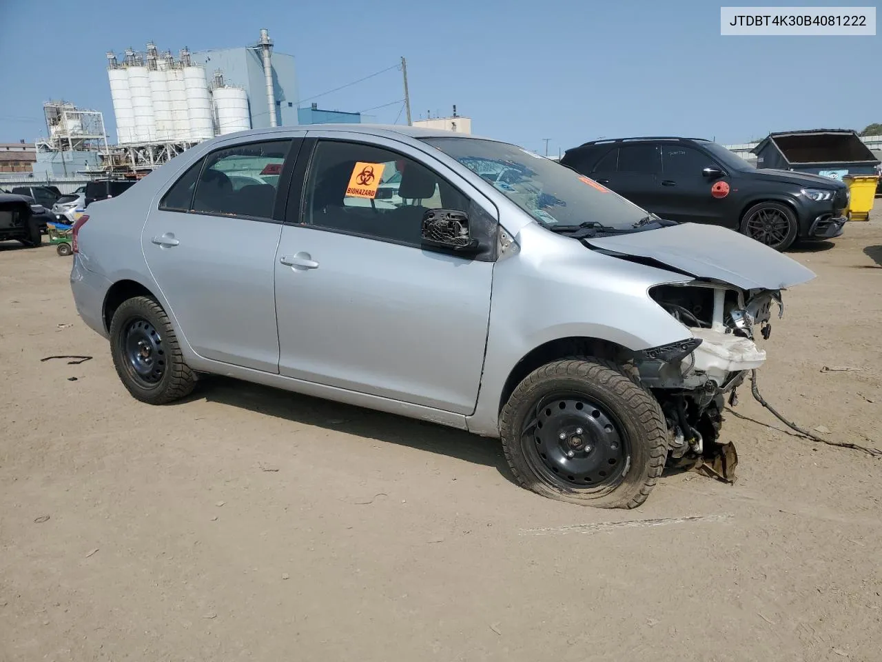 2011 Toyota Yaris VIN: JTDBT4K30B4081222 Lot: 70979974