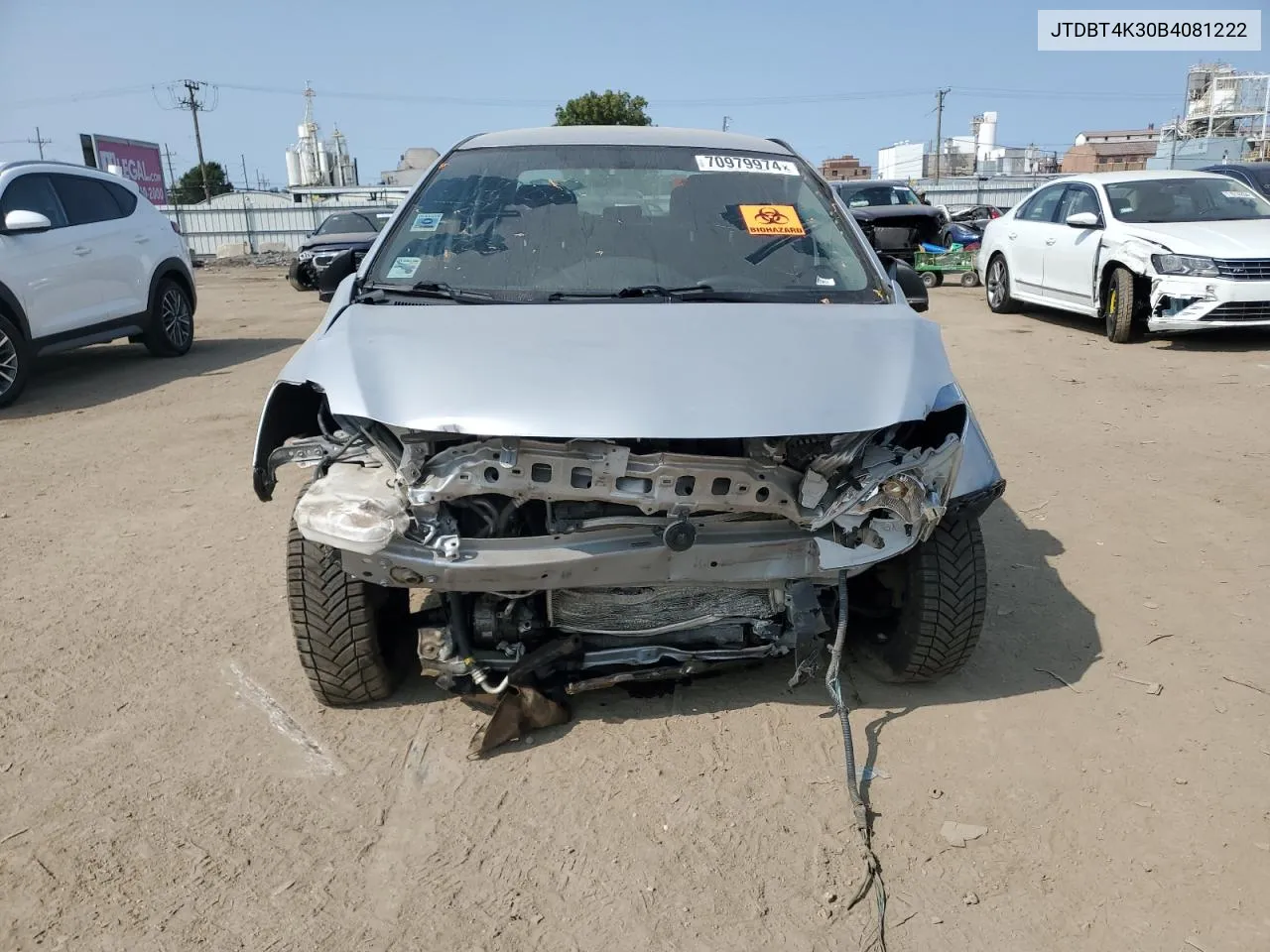 2011 Toyota Yaris VIN: JTDBT4K30B4081222 Lot: 70979974