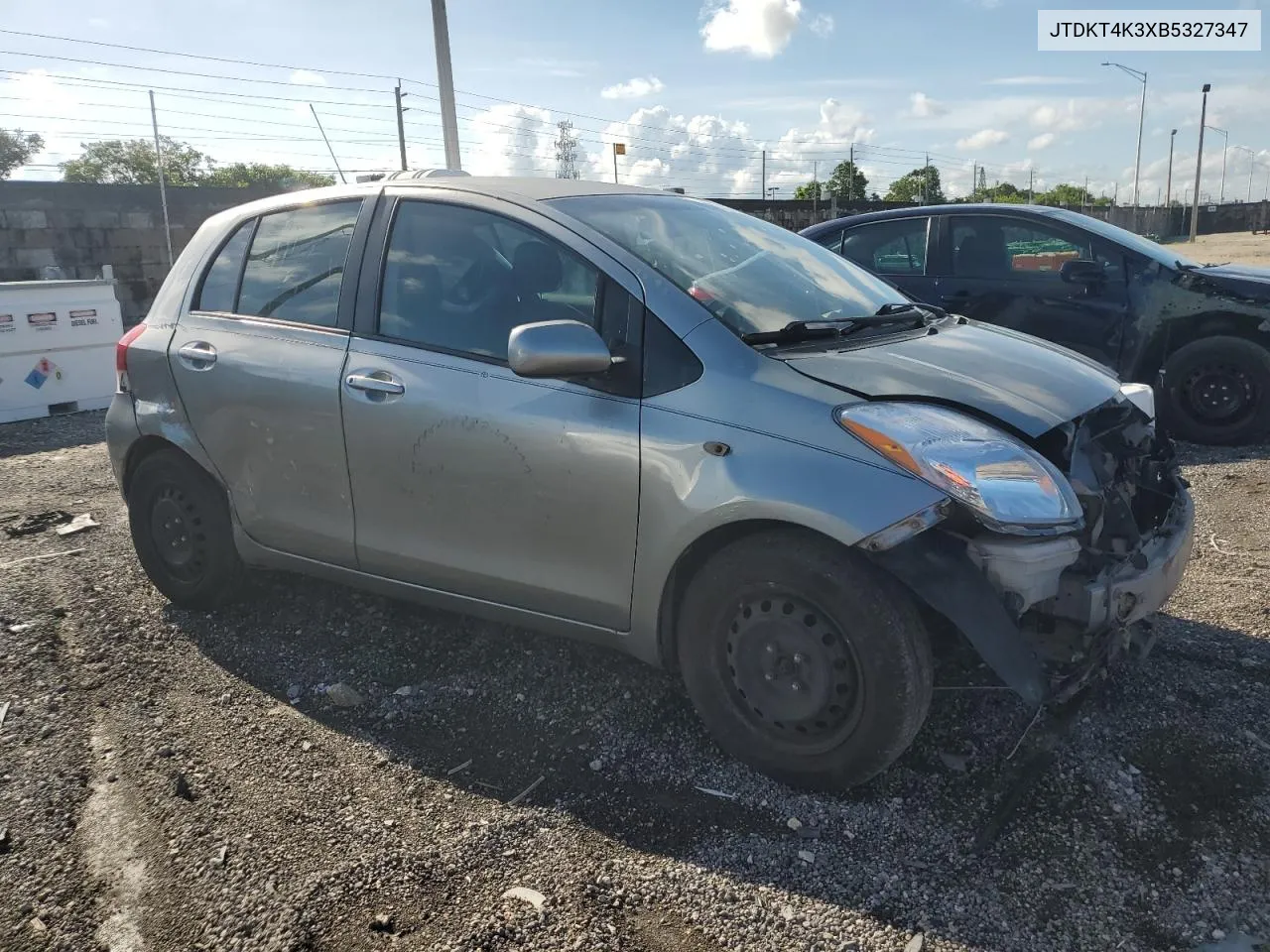 2011 Toyota Yaris VIN: JTDKT4K3XB5327347 Lot: 71164004