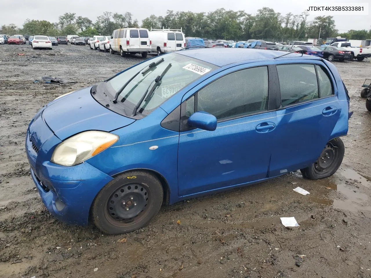 2011 Toyota Yaris VIN: JTDKT4K35B5333881 Lot: 72736984