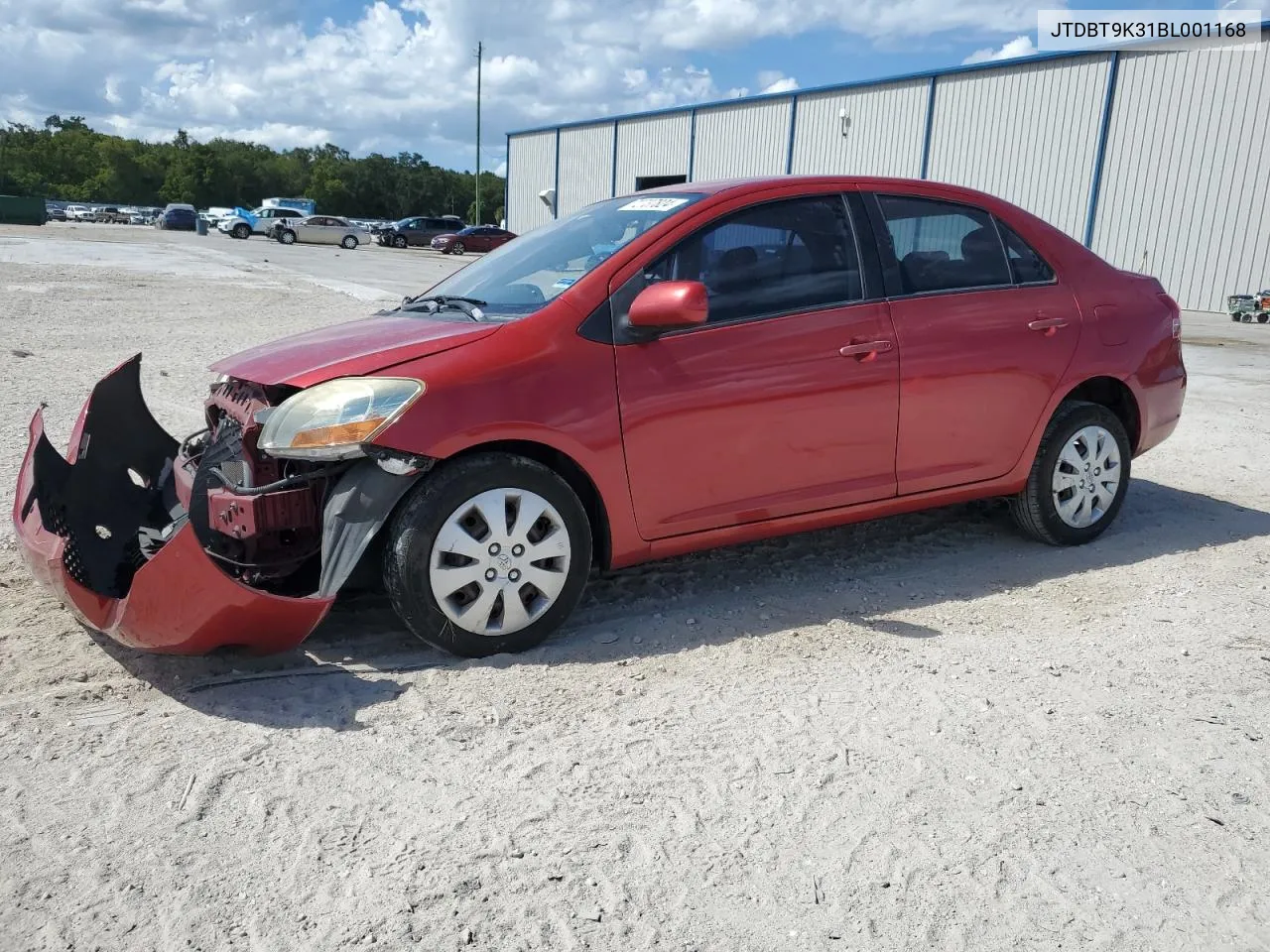 2011 Toyota Yaris VIN: JTDBT9K31BL001168 Lot: 72737824