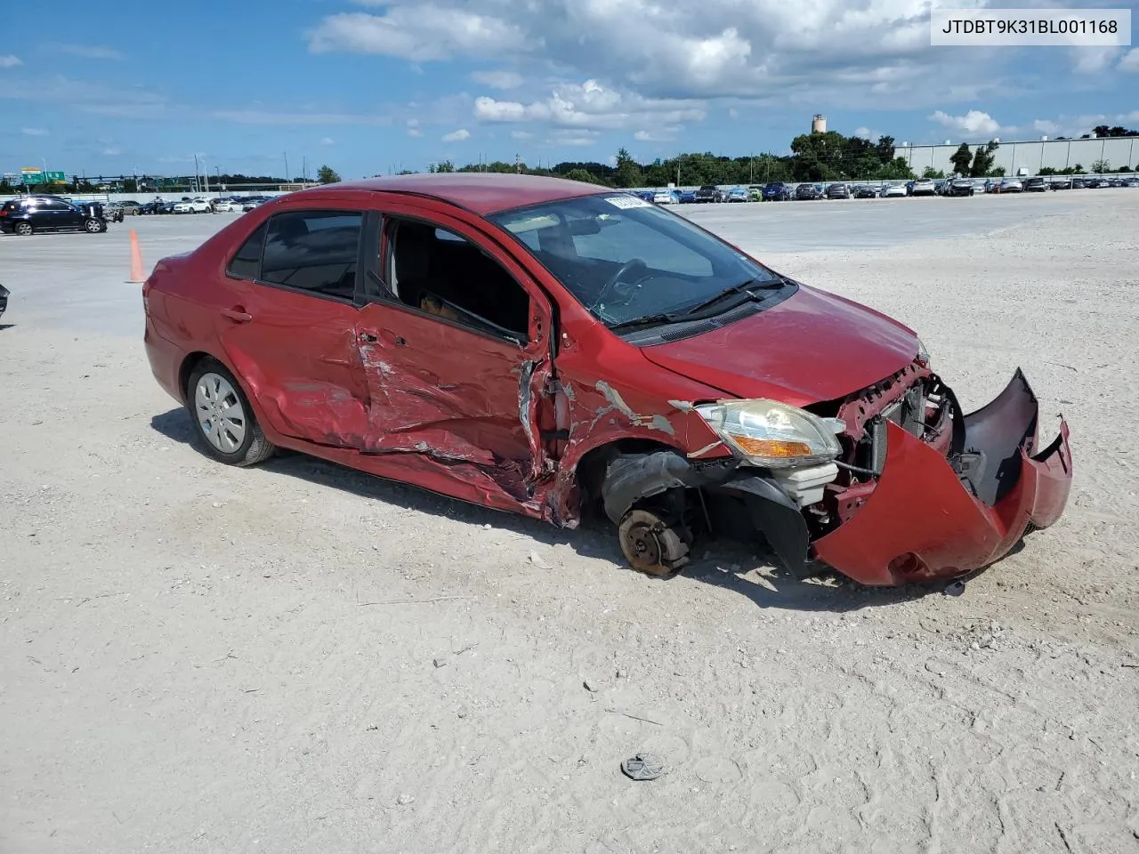 2011 Toyota Yaris VIN: JTDBT9K31BL001168 Lot: 72737824