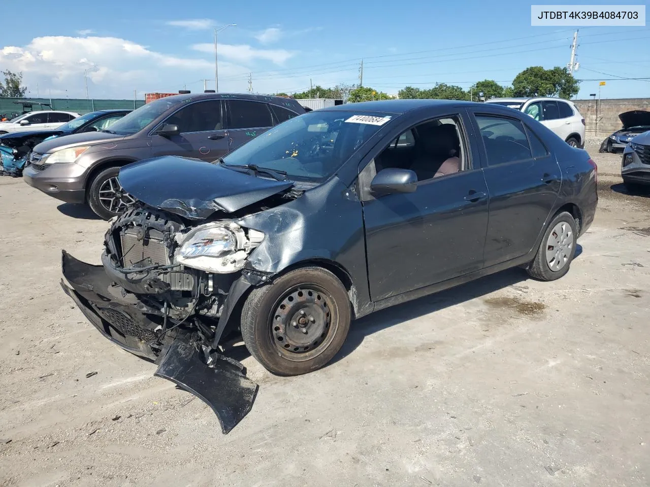 2011 Toyota Yaris VIN: JTDBT4K39B4084703 Lot: 74400684