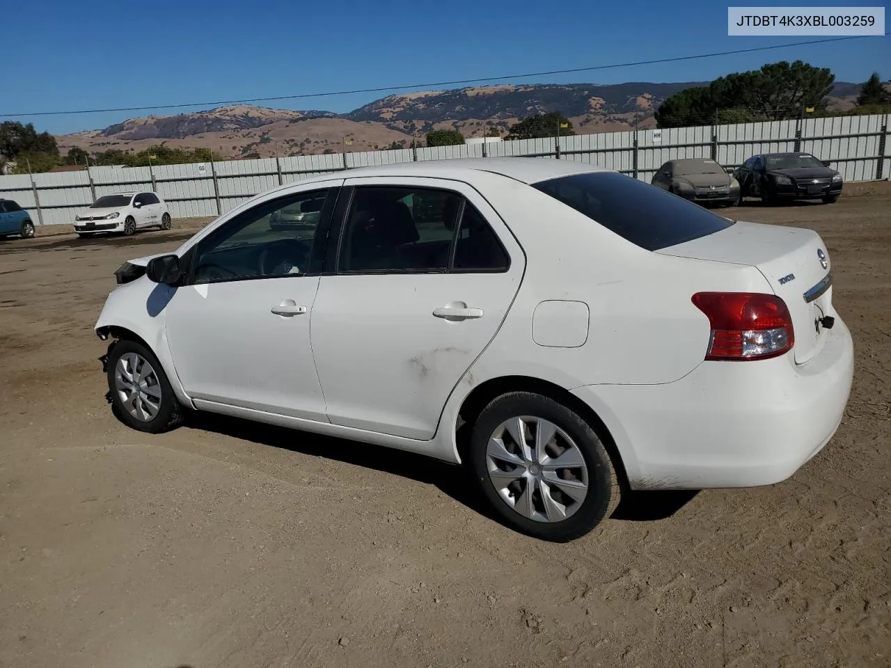 2011 Toyota Yaris VIN: JTDBT4K3XBL003259 Lot: 77622284