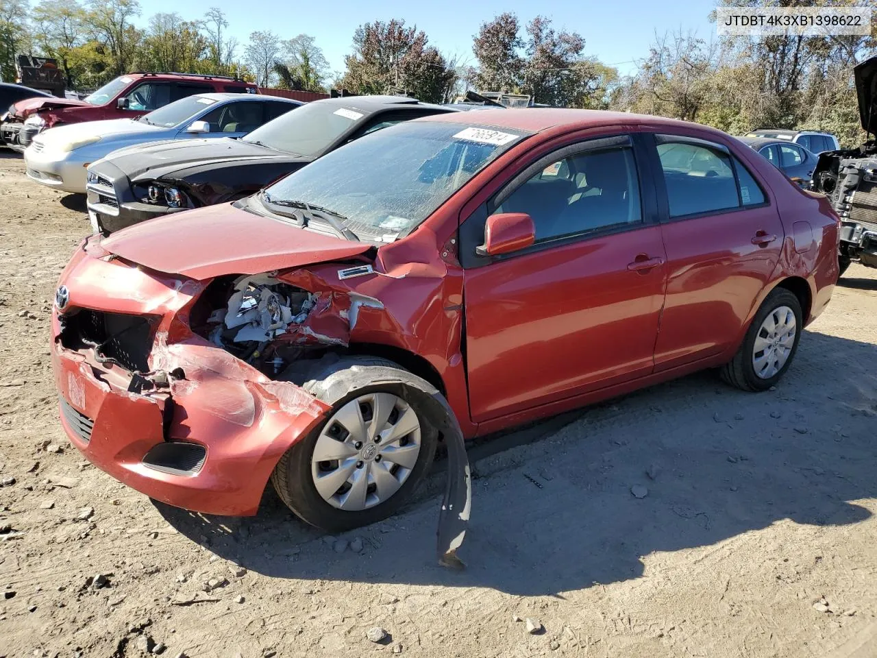 2011 Toyota Yaris VIN: JTDBT4K3XB1398622 Lot: 77665914