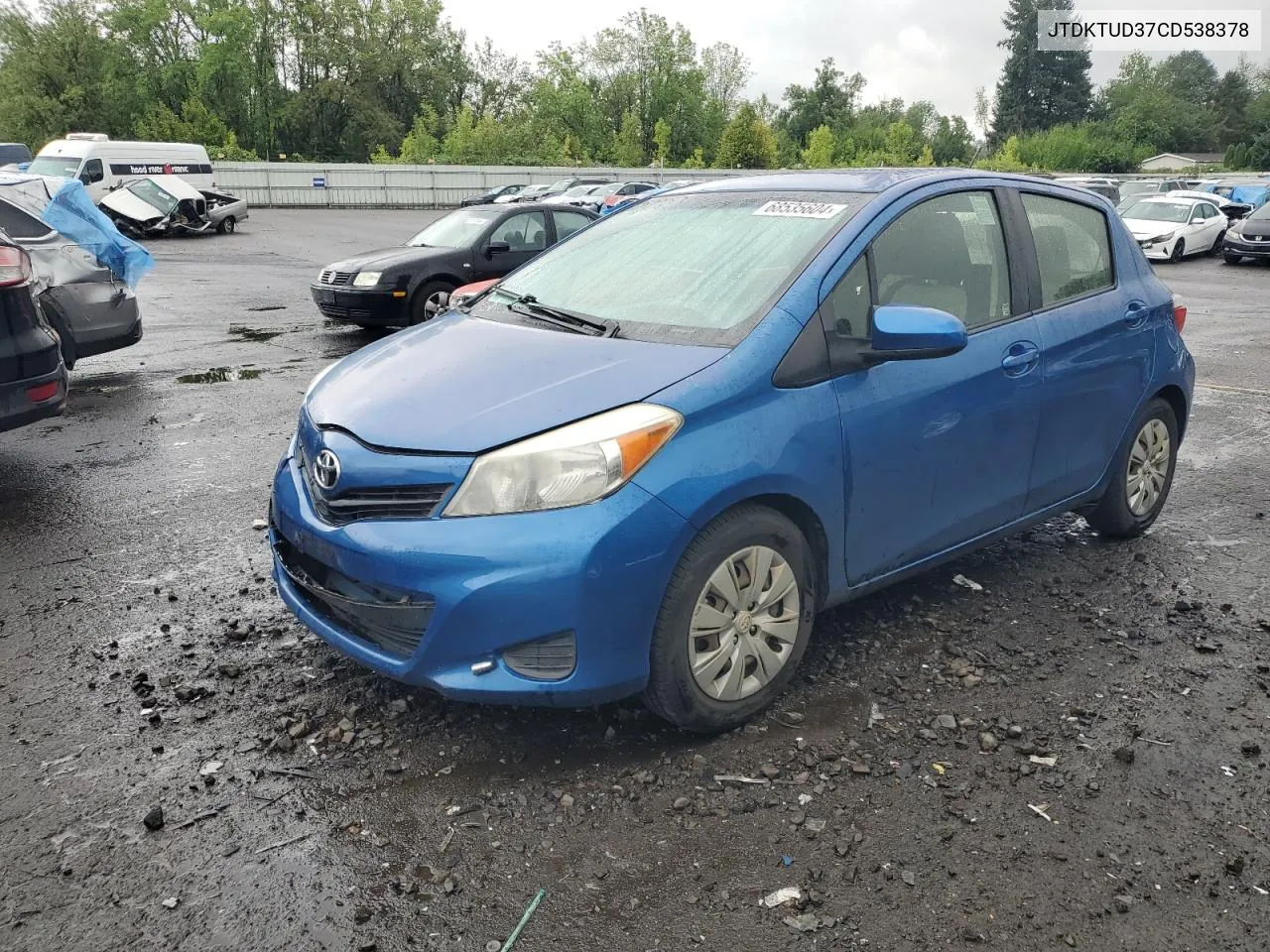 2012 Toyota Yaris VIN: JTDKTUD37CD538378 Lot: 68535604