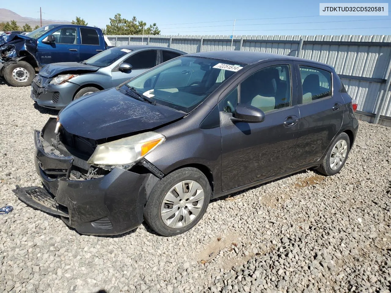 2012 Toyota Yaris VIN: JTDKTUD32CD520581 Lot: 72251514