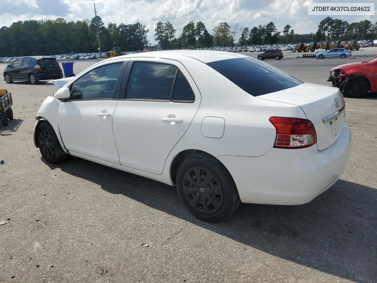 2012 Toyota Yaris VIN: JTDBT4K37CL024622 Lot: 72566444