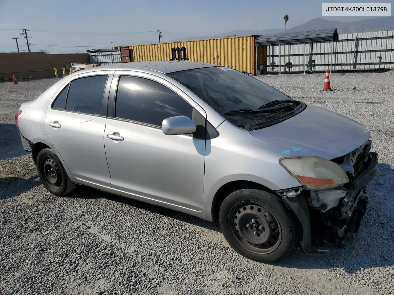 2012 Toyota Yaris VIN: JTDBT4K30CL013798 Lot: 73563424