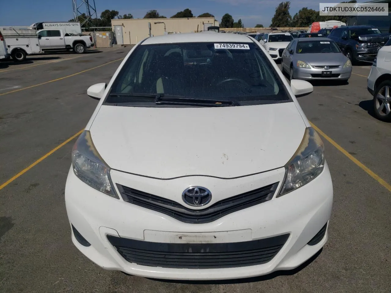 2012 Toyota Yaris VIN: JTDKTUD3XCD526466 Lot: 74939794