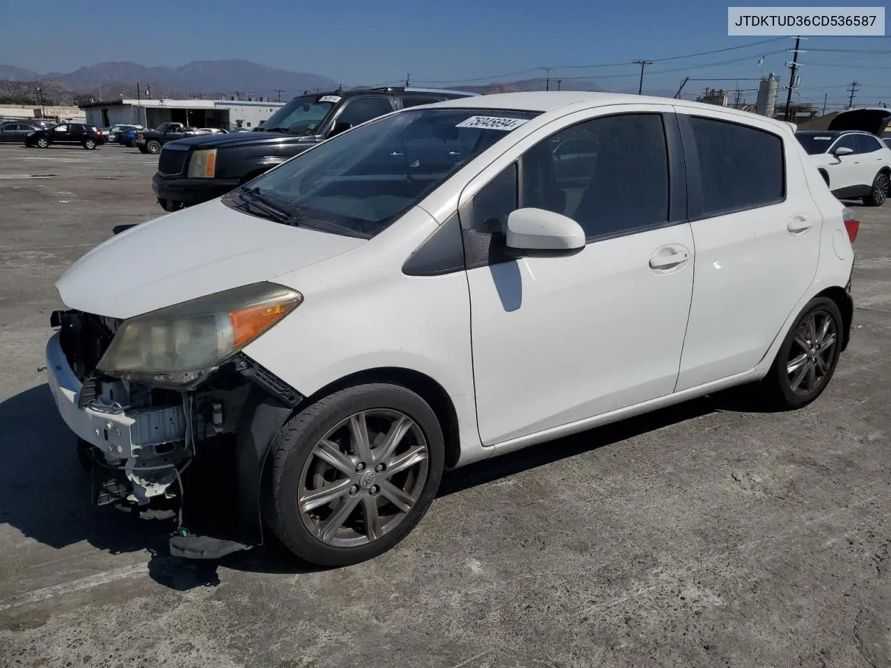 2012 Toyota Yaris VIN: JTDKTUD36CD536587 Lot: 75045694