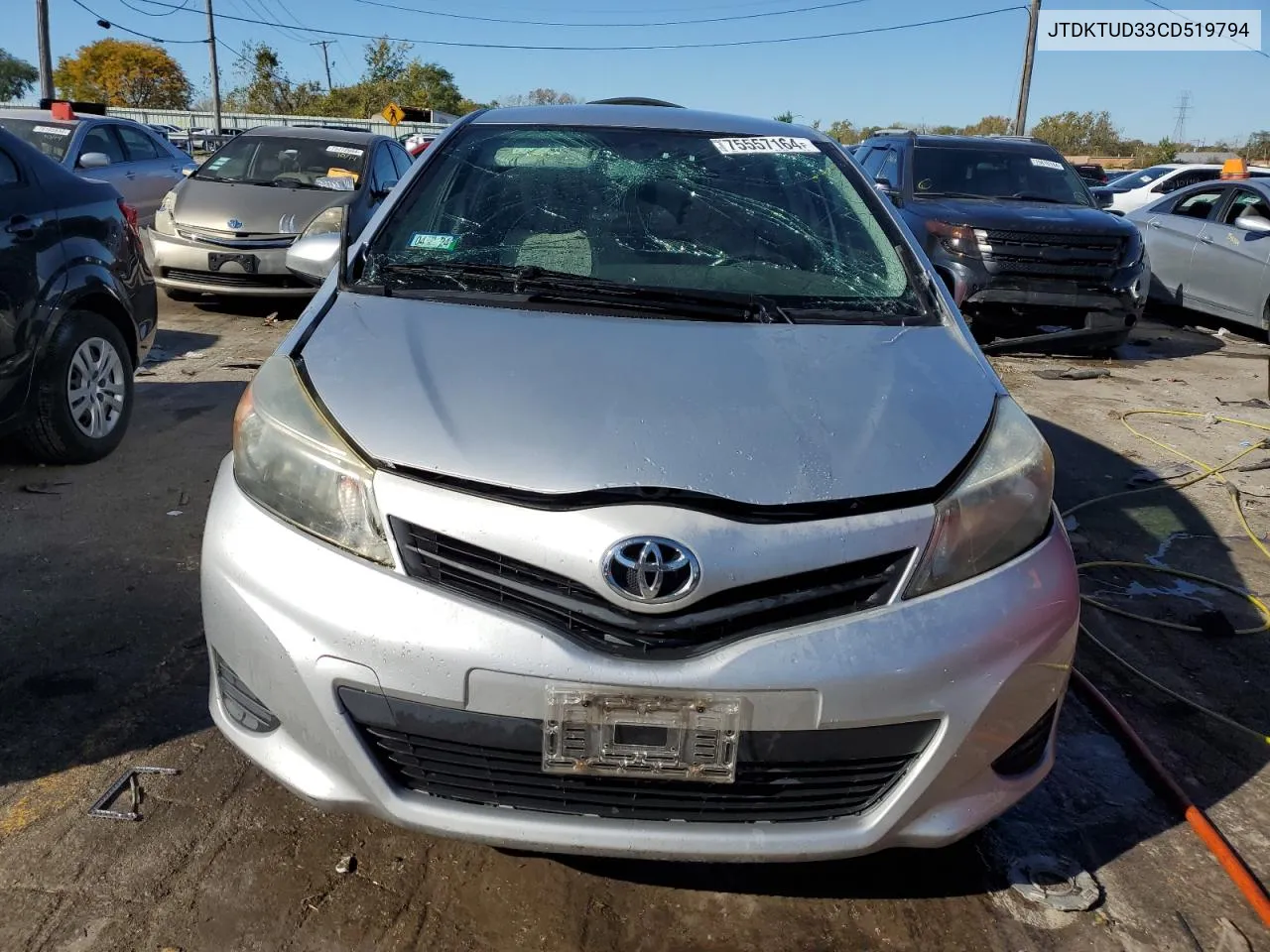 2012 Toyota Yaris VIN: JTDKTUD33CD519794 Lot: 75557164