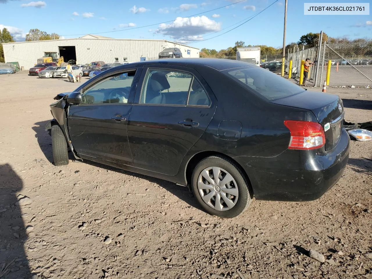 2012 Toyota Yaris VIN: JTDBT4K36CL021761 Lot: 76098344