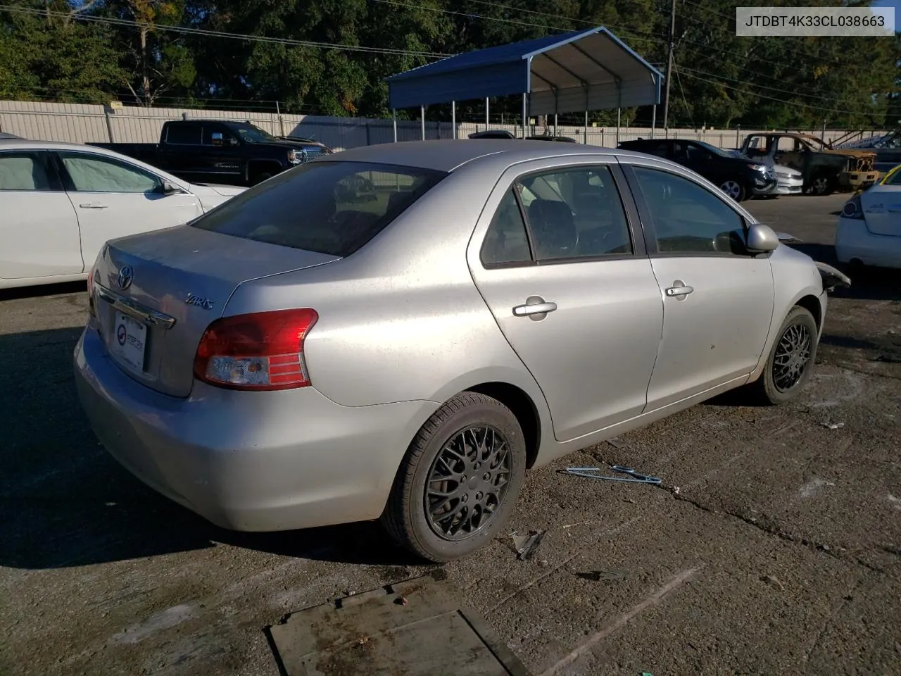 2012 Toyota Yaris VIN: JTDBT4K33CL038663 Lot: 76439034