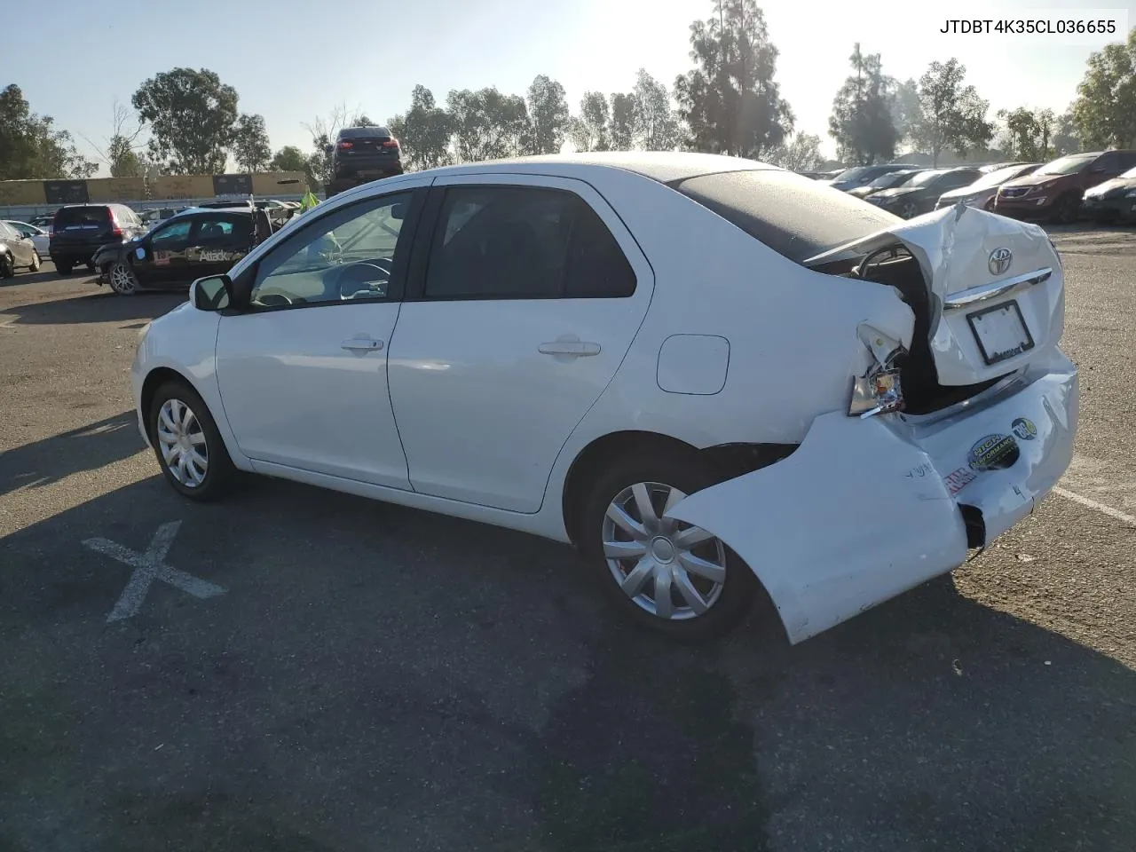 2012 Toyota Yaris VIN: JTDBT4K35CL036655 Lot: 76919354