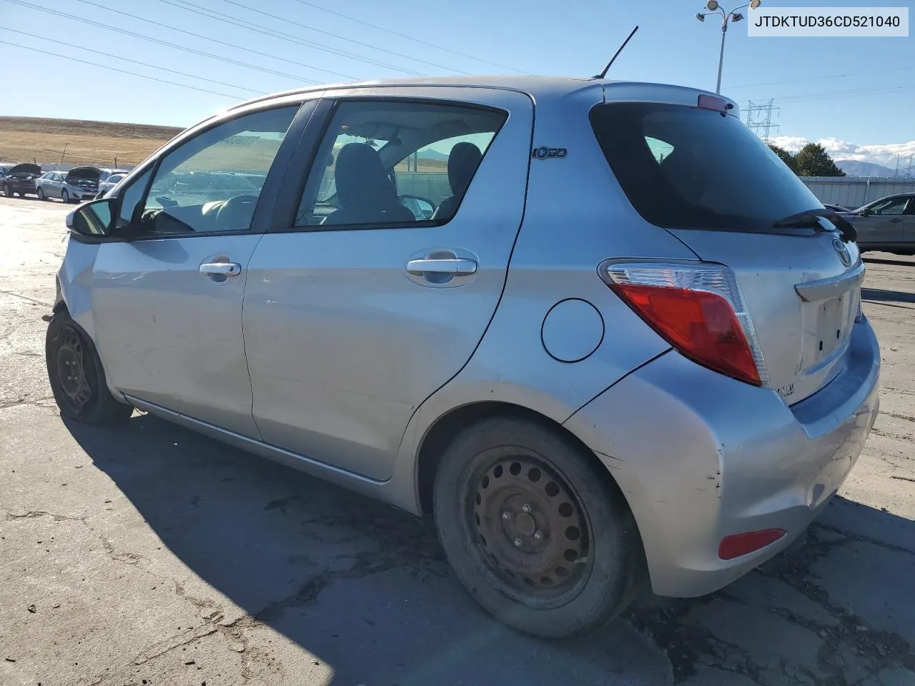 2012 Toyota Yaris VIN: JTDKTUD36CD521040 Lot: 76934994