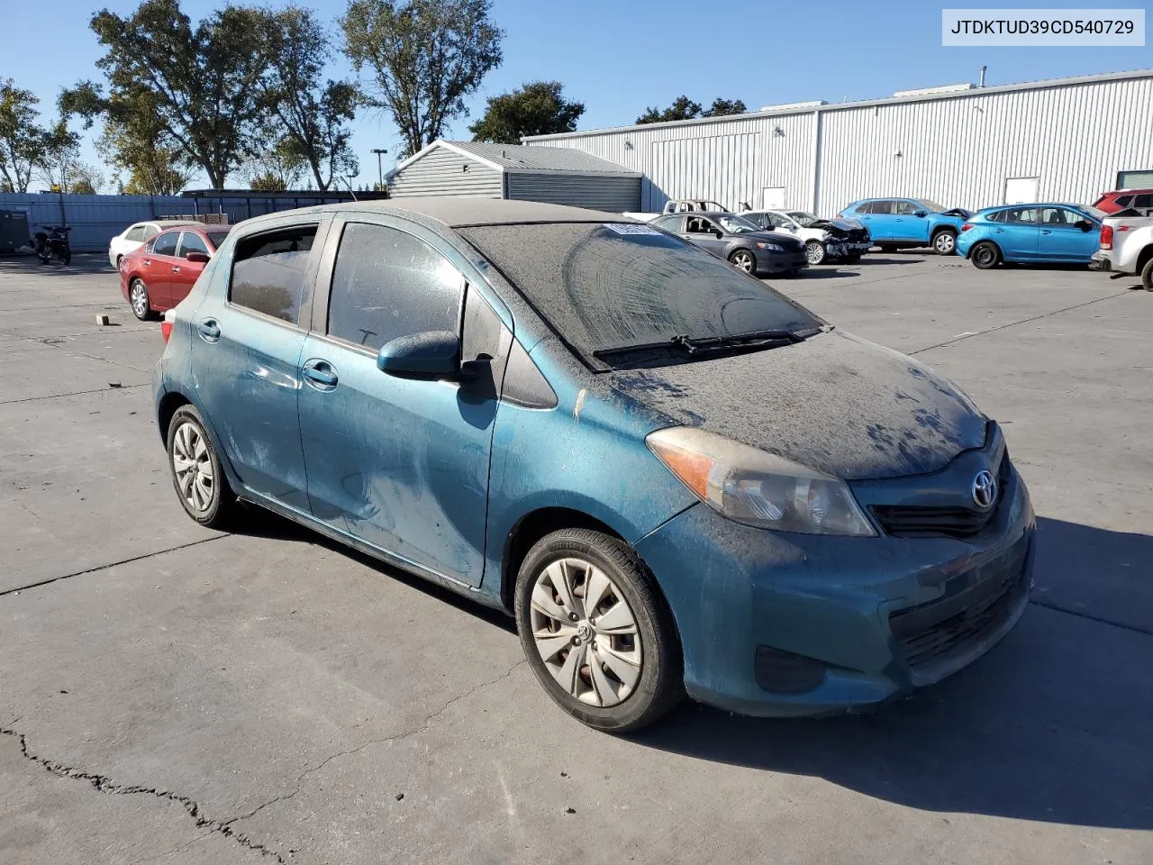 2012 Toyota Yaris VIN: JTDKTUD39CD540729 Lot: 76951674