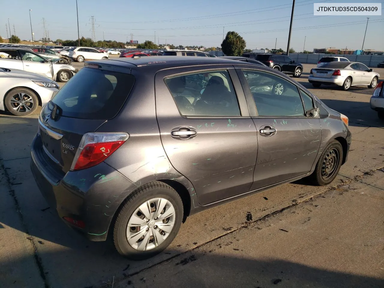 JTDKTUD35CD504309 2012 Toyota Yaris