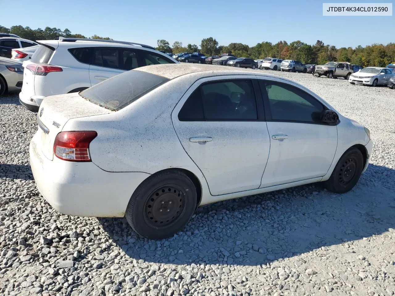 2012 Toyota Yaris VIN: JTDBT4K34CL012590 Lot: 77854334