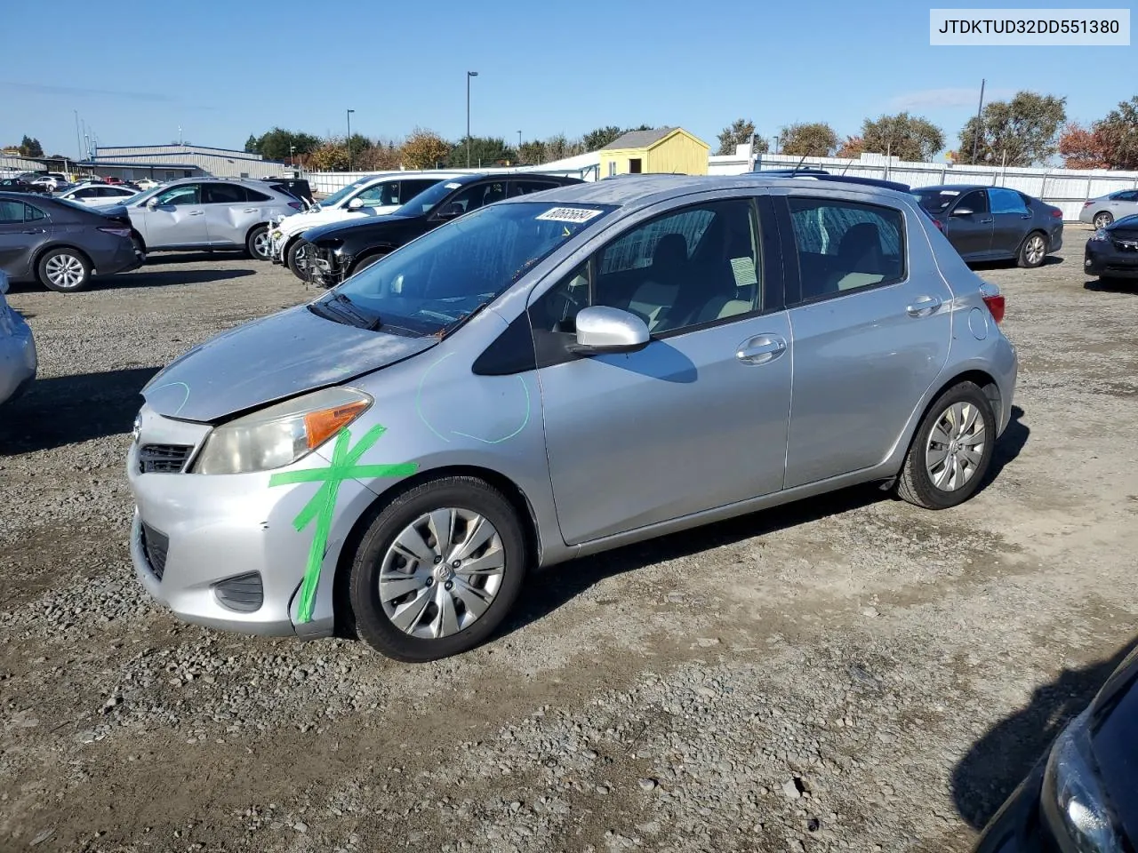 2013 Toyota Yaris VIN: JTDKTUD32DD551380 Lot: 80685684