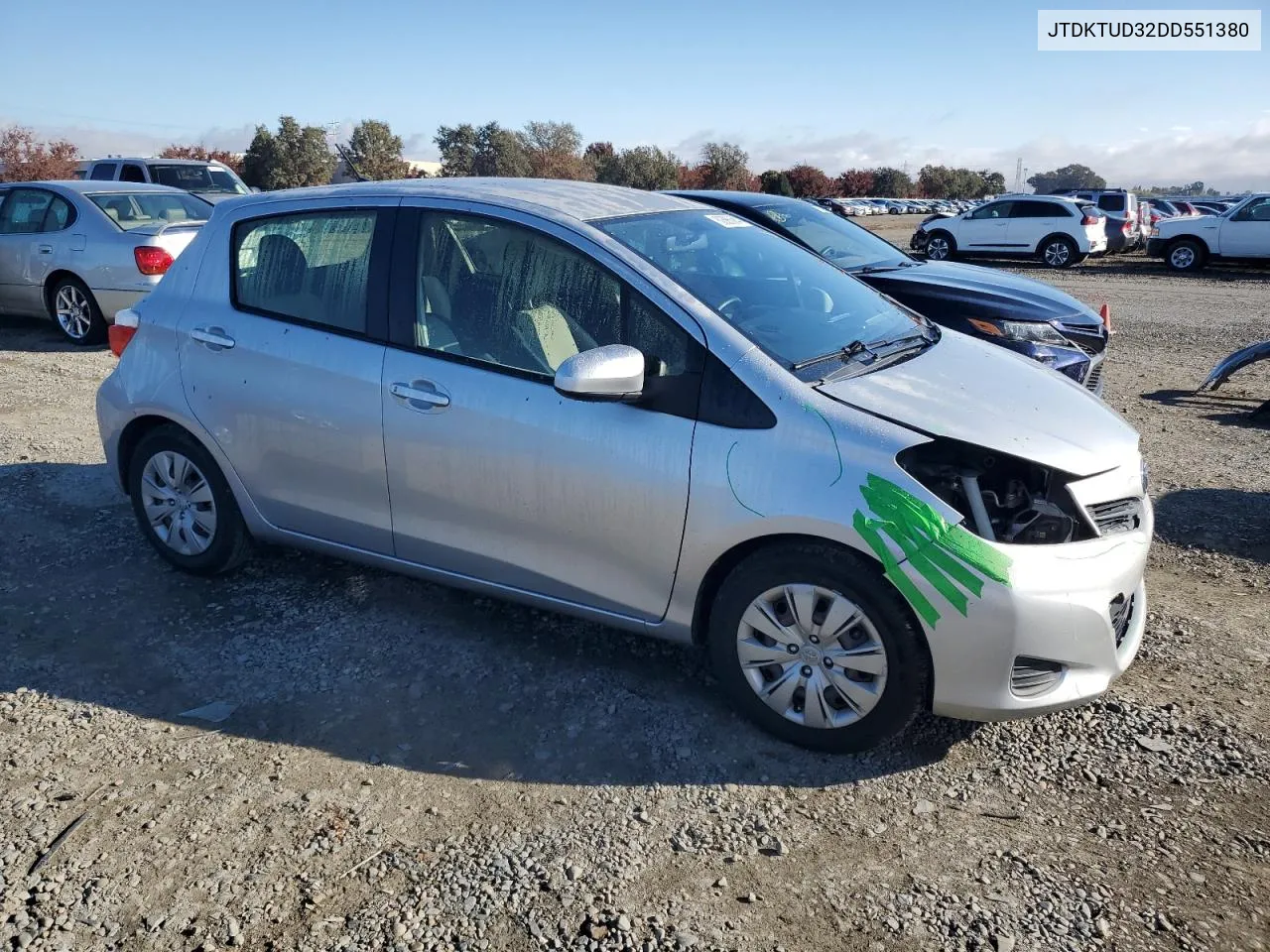 2013 Toyota Yaris VIN: JTDKTUD32DD551380 Lot: 80685684