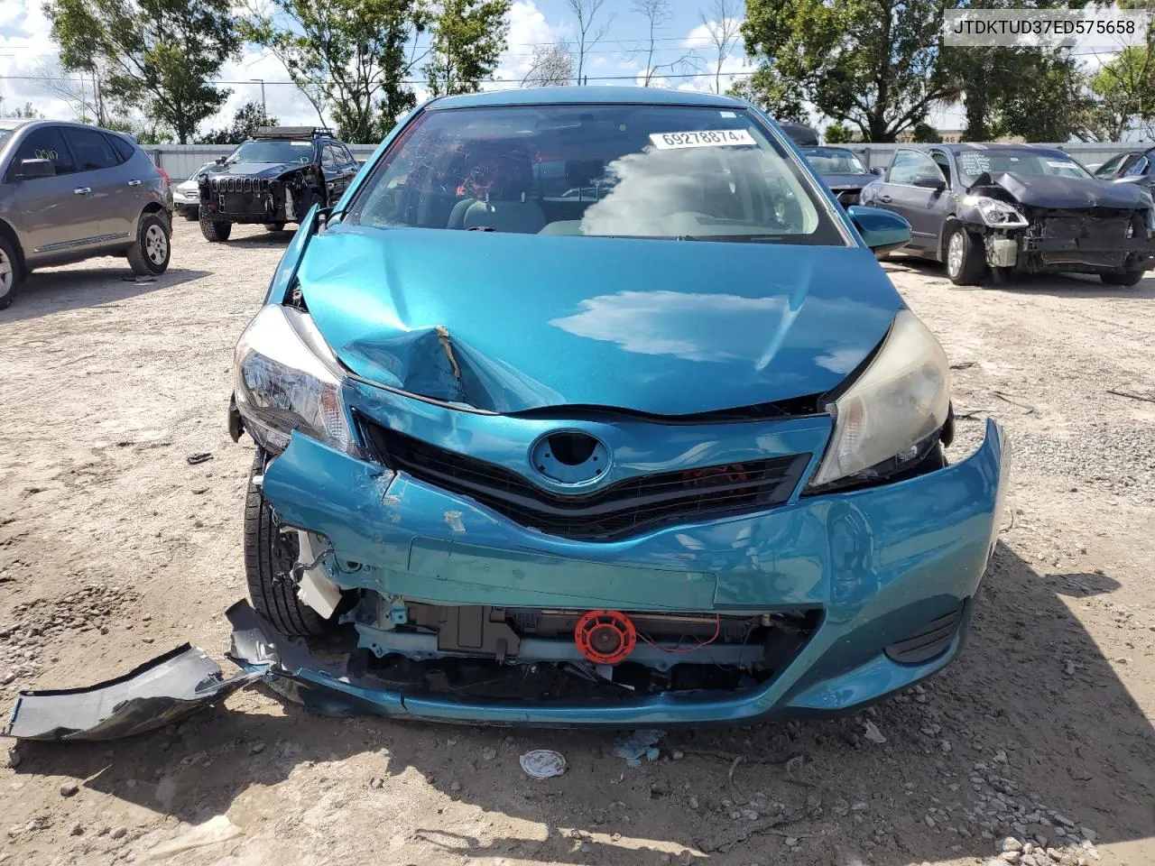 2014 Toyota Yaris VIN: JTDKTUD37ED575658 Lot: 69278874