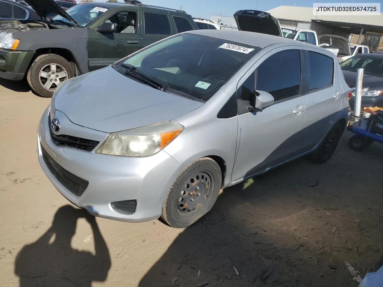 2014 Toyota Yaris VIN: JTDKTUD32ED574725 Lot: 76207674