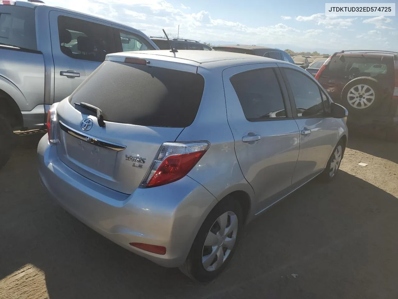 2014 Toyota Yaris VIN: JTDKTUD32ED574725 Lot: 76207674